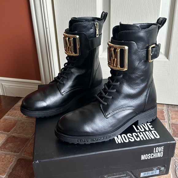 Authentic Love Moschino Leather Combat Boots - Picture 3 of 16